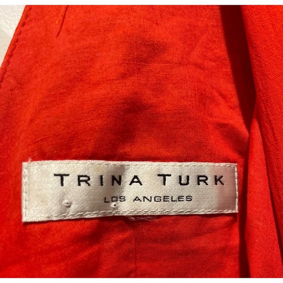 📚 Trina Turk • Orange Deep V Sleeveless Dress - Size 6 - Picture 2 of 5